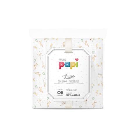 Fralda papi luxo estampada com bainha 70cm x 70cm 05 un - Papi fraldas Menor preço em Fralda papi luxo estampada com bainha 70cm x 70cm 05 un - Papi fraldas