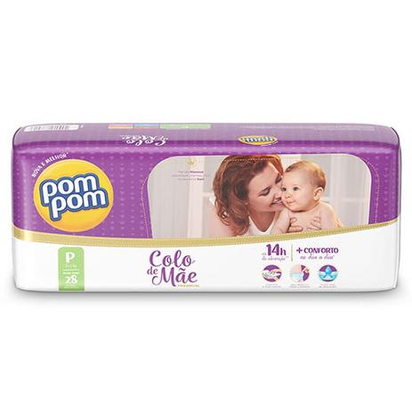 Fralda pom pom colo de mãe p c/28 Menor preço em Fralda pom pom colo de mãe p c/28