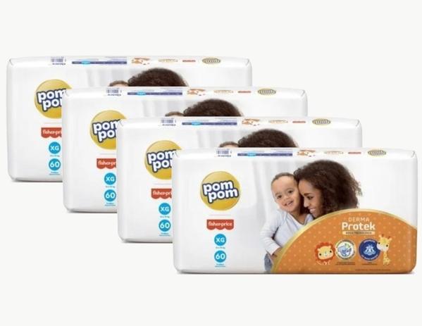 Fralda Pom Pom Derma Protek Hiper Fisher Price Tam. XG Kit 4 Pacotes Menor preço em Fralda Pom Pom Derma Protek Hiper Fisher Price Tam. XG Kit 4 Pacotes