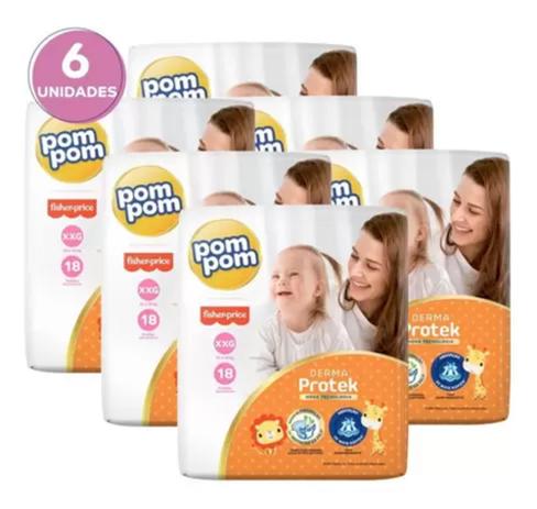 Fralda Pom pom Derma Protek Jumbo 6 Pacotes Tamanho XXG - 9 á 14 kg Menor preço em Fralda Pom pom Derma Protek Jumbo 6 Pacotes Tamanho XXG - 9 á 14 kg