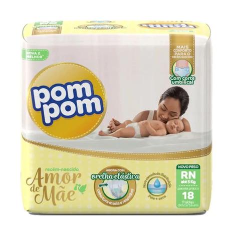 Fralda PomPom Recém-Nascido Amor de Mãe 18un - POM POM Menor preço em Fralda PomPom Recém-Nascido Amor de Mãe 18un - POM POM