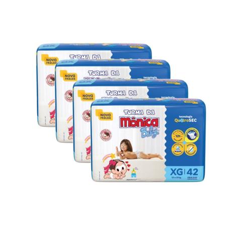 Fralda Turma da Mônica Baby Tam. XG - 12 a 15kg - Kit com 168 Unidades Menor preço em Fralda Turma da Mônica Baby Tam. XG - 12 a 15kg - Kit com 168 Unidades
