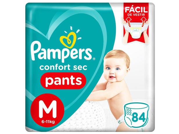 Fraldas Calça Pampers Pants Confort Sec Tam. M - 84 Unidades é boa?