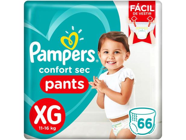 Fraldas Calça Pampers Pants Confort Sec Tam. XG - 66 Unidades é boa?