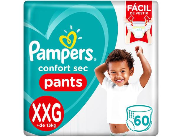 Fraldas Calça Pampers Pants Confort Sec Tam. XXG - 60 Unidades Menor preço em Fraldas Calça Pampers Pants Confort Sec Tam. XXG - 60 Unidades