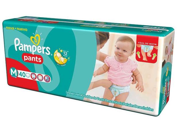 Fraldas Calça Pampers Pants Tam M - 40 Unidades