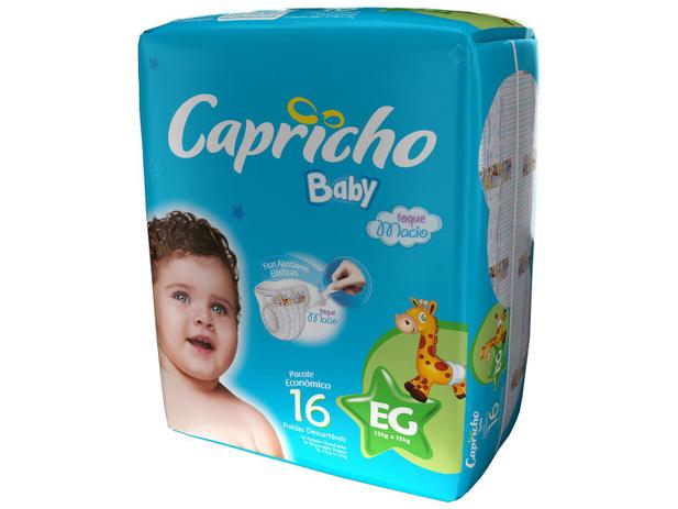 Fraldas Capricho Baby Tam EG 16 Unidades - com Indicador de Umidade Menor preço em Fraldas Capricho Baby Tam EG 16 Unidades - com Indicador de Umidade