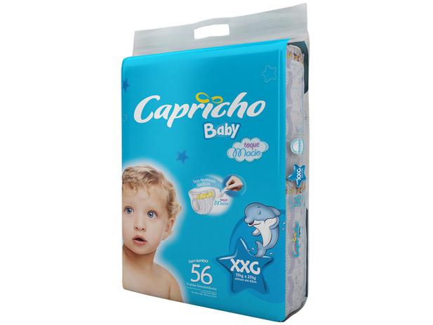 Fraldas Capricho Baby Tam XXG 56 Unidades - Camada Interna Extra Suave com Aloe Vera Menor preço em Fraldas Capricho Baby Tam XXG 56 Unidades - Camada Interna Extra Suave com Aloe Vera