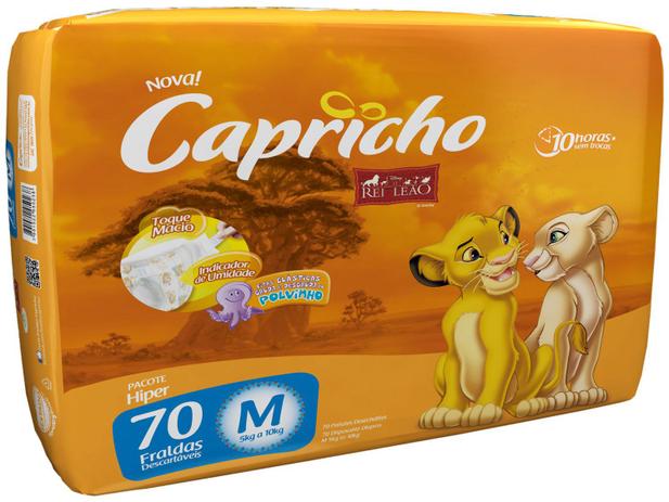 Fraldas Capricho Disney O Rei Leão Tam M - 70 Unidades Menor preço em Fraldas Capricho Disney O Rei Leão Tam M - 70 Unidades
