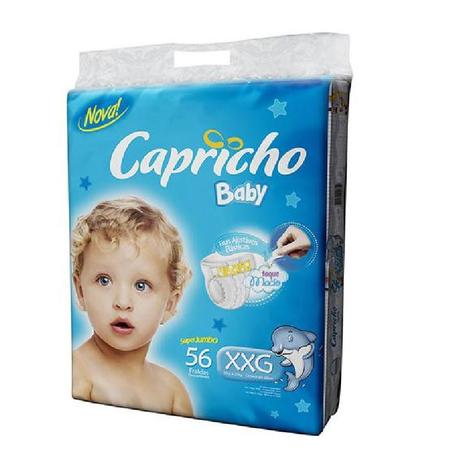 Fraldas Descartáveis Capricho Baby Super Jumbo XXG - 56 Unidades Menor preço em Fraldas Descartáveis Capricho Baby Super Jumbo XXG - 56 Unidades