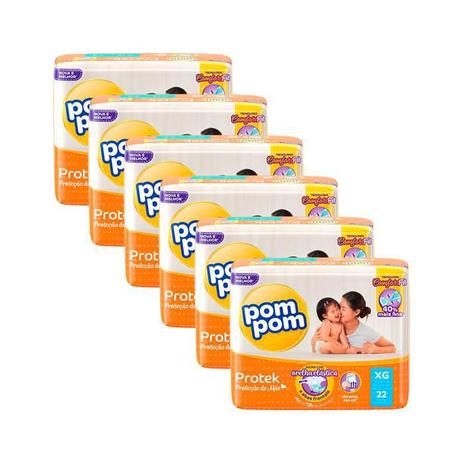 Fraldas Descartaveis Infantil PomPom Jumbo - 6 Pacotes XG Menor preço em Fraldas Descartaveis Infantil PomPom Jumbo - 6 Pacotes XG