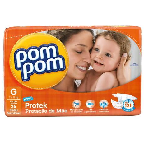 Fraldas Descartável Pom Pom Protek Baby Tamanho G com  26 Unidades - Hypermarcas é boa?