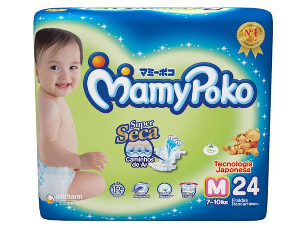 Fraldas Fita MamyPoko Regular Tam. M - 24 Unidades Menor preço em Fraldas Fita MamyPoko Regular Tam. M - 24 Unidades