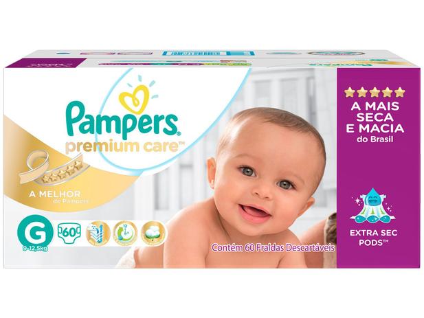 Fraldas Pampers Premium Care Tam. G - 60 Unidades