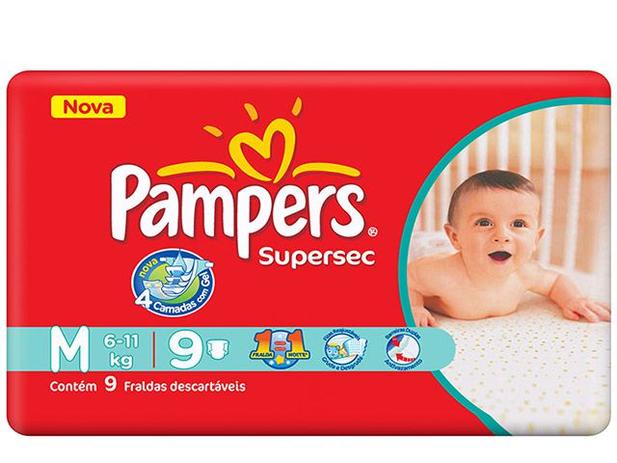 Fraldas Pampers Supersec Pacotinho M - 9 Unidades