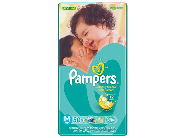 Fraldas Pampers Total Confort Mega M - 50 unidades