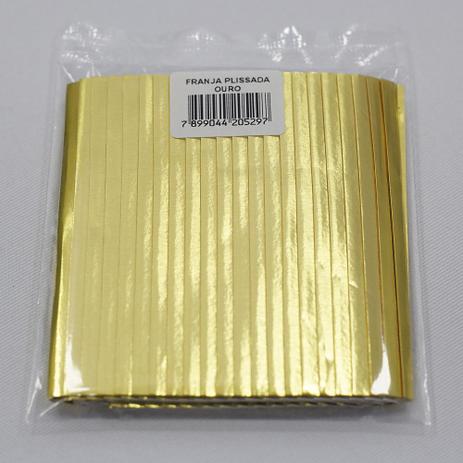 Franja Plissada Lâminada 1,20 m x 10 cm Ouro - Nossa Festa Menor preço em Franja Plissada Lâminada 1,20 m x 10 cm Ouro - Nossa Festa