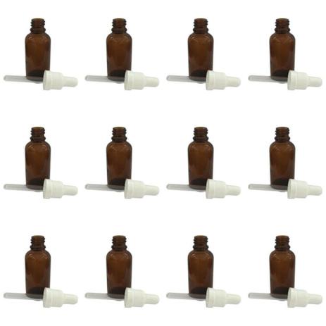 Frasco Vidro Vazio C/ Tampa E Conta Gotas 30ml (Kit C/12) - Outros Menor preço em Frasco Vidro Vazio C/ Tampa E Conta Gotas 30ml (Kit C/12) - Outros