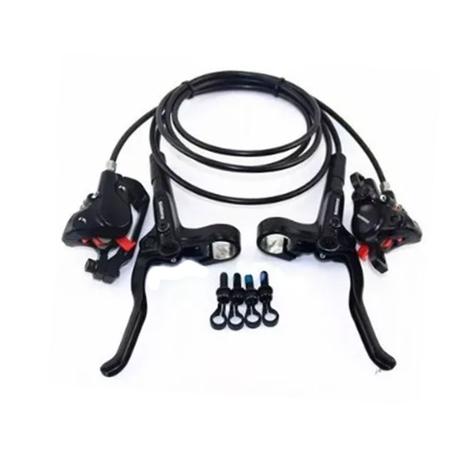 Freio Disco Shimano Diant/Tras Hidráulico MT200 Preto Menor preço em Freio Disco Shimano Diant/Tras Hidráulico MT200 Preto