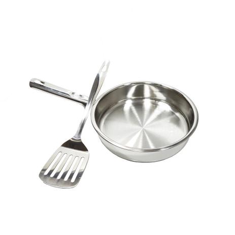 Frigideira 20 cm com Espátula - Inox - Fratelli Menor preço em Frigideira 20 cm com Espátula - Inox - Fratelli