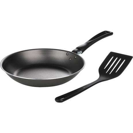 Frigideira 22 cm com Espátula Antiaderente Brinox Grafite Menor preço em Frigideira 22 cm com Espátula Antiaderente Brinox Grafite