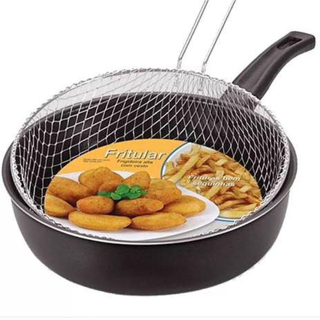 Frigideira Alta com Cesto 24 cm Fritular Dona Chefa Menor preço em Frigideira Alta com Cesto 24 cm Fritular Dona Chefa