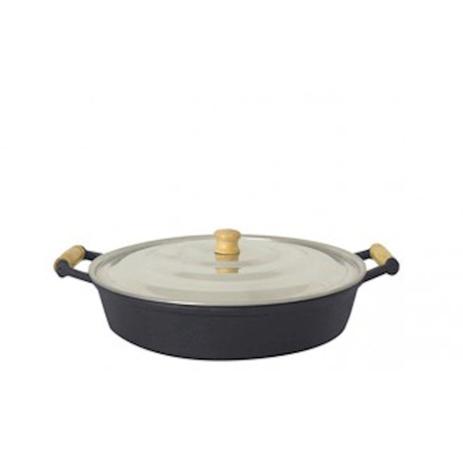 Frigideira alta de ferro fundido com tampa de aluminio - Fundicao santana Menor preço em Frigideira alta de ferro fundido com tampa de aluminio - Fundicao santana