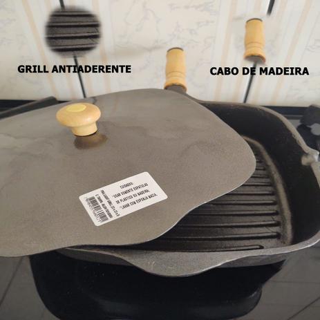 Frigideira alta quadrada antiaderente teflon com tampa - Ar Country Menor preço em Frigideira alta quadrada antiaderente teflon com tampa - Ar Country