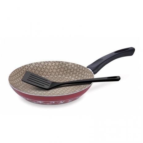 Frigideira Alumínio Antiaderente com Espátula 22cm Paris Tramontina Vermelho Menor preço em Frigideira Alumínio Antiaderente com Espátula 22cm Paris Tramontina Vermelho