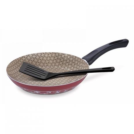 Frigideira Alumínio Antiaderente com Espátula 30cm Paris Tramontina Vermelho Menor preço em Frigideira Alumínio Antiaderente com Espátula 30cm Paris Tramontina Vermelho