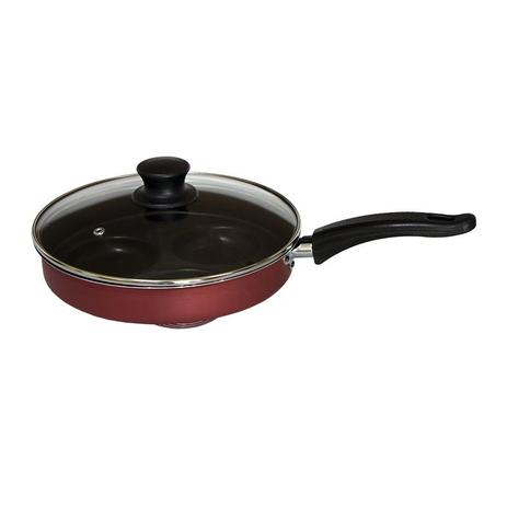 Frigideira Antiaderente 3 ovos Tampa Vidro CEREJA Gastrobel - Docesar Menor preço em Frigideira Antiaderente 3 ovos Tampa Vidro CEREJA Gastrobel - Docesar