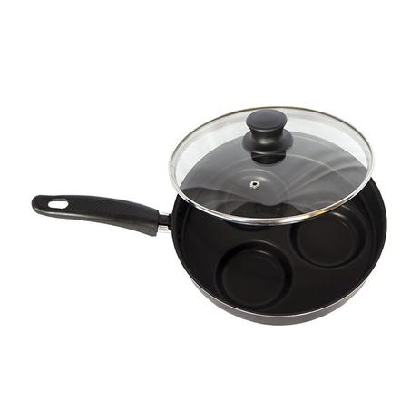 Frigideira Antiaderente 3 ovos Tampa Vidro PRETA Gastrobel - Docesar Menor preço em Frigideira Antiaderente 3 ovos Tampa Vidro PRETA Gastrobel - Docesar
