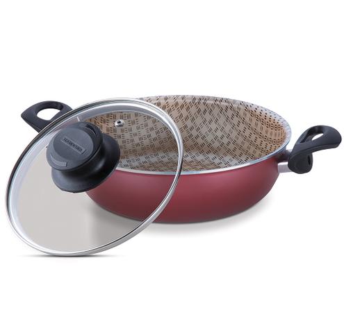 Frigideira Antiaderente com Alças e Tampa de Vidro Paris Tramontina - Vermelho / 22 Cm Menor preço em Frigideira Antiaderente com Alças e Tampa de Vidro Paris Tramontina - Vermelho / 22 Cm