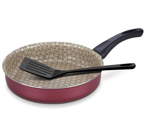 Frigideira Antiaderente Funda Reta com Espátula Paris Tramontina - Vermelho / 20 Cm Menor preço em Frigideira Antiaderente Funda Reta com Espátula Paris Tramontina - Vermelho / 20 Cm