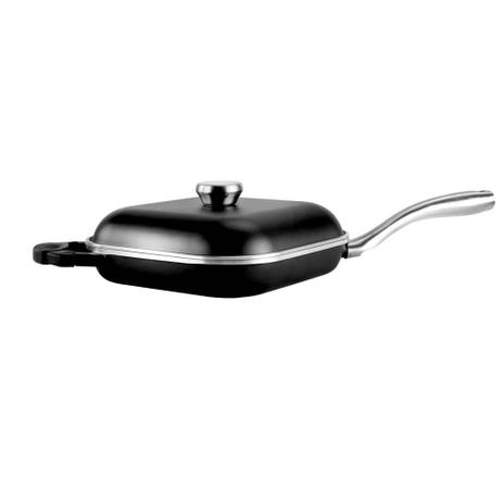 Frigideira com Tampa Quadrada MTA Proteus Gourmet em Alumínio Grafite - 28 cm Menor preço em Frigideira com Tampa Quadrada MTA Proteus Gourmet em Alumínio Grafite - 28 cm