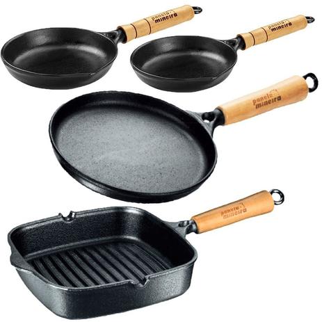 Frigideira Cook Grill + Tapioqueira + 2 Frigideira Para Ovos - Panela mineira Menor preço em Frigideira Cook Grill + Tapioqueira + 2 Frigideira Para Ovos - Panela mineira