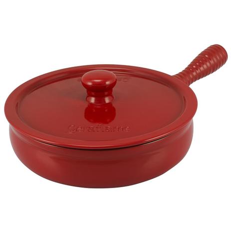 Frigideira De Cerâmica Premiere+ Com Tampa 24Cm Pomodoro Ceraflame Menor preço em Frigideira De Cerâmica Premiere+ Com Tampa 24Cm Pomodoro Ceraflame