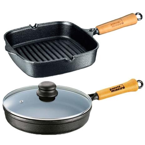 Frigideira Ferro Tampa De Vidro, Cook Grill Panela Mineira Menor preço em Frigideira Ferro Tampa De Vidro, Cook Grill Panela Mineira