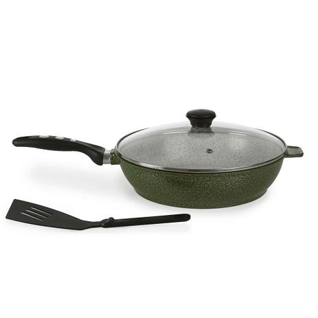 Frigideira Forno e Fogão Revestida em Cerâmica Antiaderente,Aluminio Fundido GRATIS Espátula! Verde - Aluminios j.r Menor preço em Frigideira Forno e Fogão Revestida em Cerâmica Antiaderente,Aluminio Fundido GRATIS Espátula! Verde - Aluminios j.r