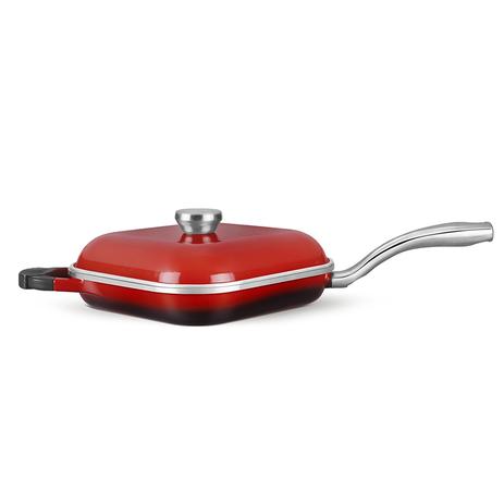 Frigideira Grill Proteus Gourmet Vermelho 28cm Revestimento Cerâmico - Mta Menor preço em Frigideira Grill Proteus Gourmet Vermelho 28cm Revestimento Cerâmico - Mta