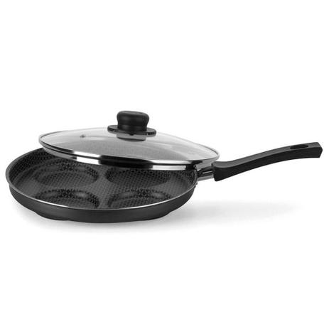 Frigideira Multiflon p/ 4 Ovos Antiaderente com Tampa 1,40mm - 55244 Menor preço em Frigideira Multiflon p/ 4 Ovos Antiaderente com Tampa 1,40mm - 55244