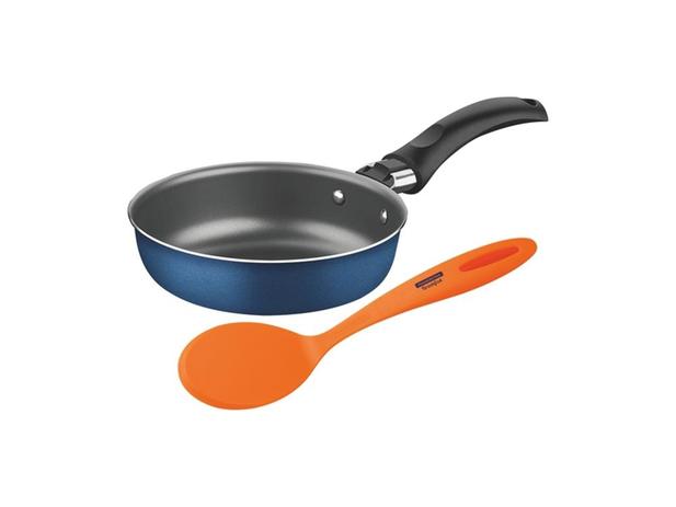Frigideira p ovo 13cm mais espatula breakfast azul aluminio com revestimento antiaderente tramontina Menor preço em Frigideira p ovo 13cm mais espatula breakfast azul aluminio com revestimento antiaderente tramontina