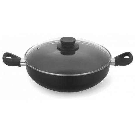 Frigideira wok 28 c/alças gourmet tampa vidro - Multiflon Menor preço em Frigideira wok 28 c/alças gourmet tampa vidro - Multiflon