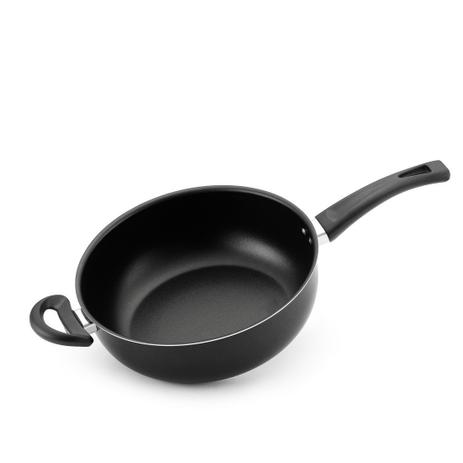 Frigideira Wok com Cabo e Alça - Extra-Flon Nº 24 Antiaderente - Alumínio Oliveira - Estamparia Menor preço em Frigideira Wok com Cabo e Alça - Extra-Flon Nº 24 Antiaderente - Alumínio Oliveira - Estamparia