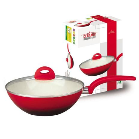 Frigideira Wok com Revestimento Cerâmico 28 cm Class Home Menor preço em Frigideira Wok com Revestimento Cerâmico 28 cm Class Home