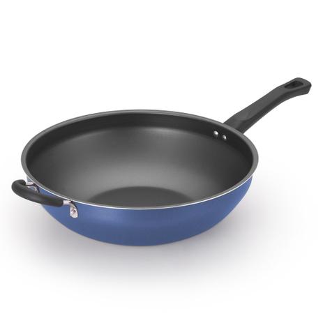 Frigideira Wok Nº32 Antiaderente C/ Cabo E Alça 33Cm Azul - Alumínio oliveira Menor preço em Frigideira Wok Nº32 Antiaderente C/ Cabo E Alça 33Cm Azul - Alumínio oliveira