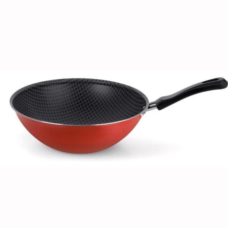 Frigideira Wok Oriental 28 cm Vermelha - 51128 - MULTIFLON Menor preço em Frigideira Wok Oriental 28 cm Vermelha - 51128 - MULTIFLON