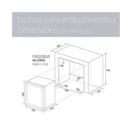 Frigobar 46 Litros Inox Suggar FB4611IX Menor preço em Frigobar 46 Litros Inox Suggar FB4611IX