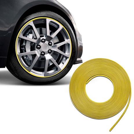 Friso Adesivo Protetor para Rodas de Liga Leve 8 Metros 8mm Amarelo Universal Guarnição Decorativa - Sanfil é ruim? Friso Adesivo Protetor para Rodas de Liga Leve 8 Metros 8mm Amarelo Universal Guarnição Decorativa - Sanfil é boa?