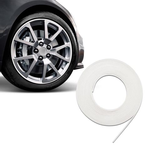 Friso Adesivo Protetor para Rodas de Liga Leve 8 Metros 8mm Branco Universal Guarnição Decorativa - Sanfil Menor preço em Friso Adesivo Protetor para Rodas de Liga Leve 8 Metros 8mm Branco Universal Guarnição Decorativa - Sanfil